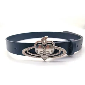 ✨ Kawaii Saturn Crown Buckle Belt 💖 Spicy Style for Fashionistas 🌈