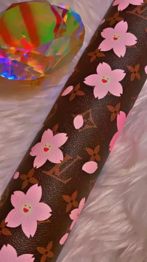 ✨ Luxury Smiley Flower Face LV Faux Leather – Designer Style ✨