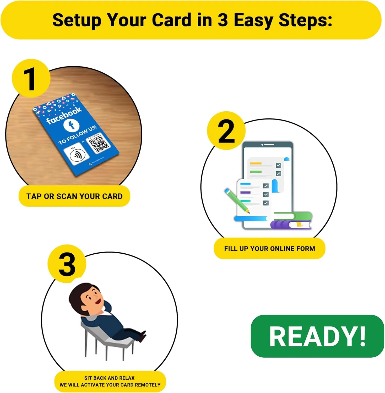 1 Unit Social Facebook | Review QR Code | Contactless review card | NFC Tap Card | Unlimited Use (1-Facebook Card)