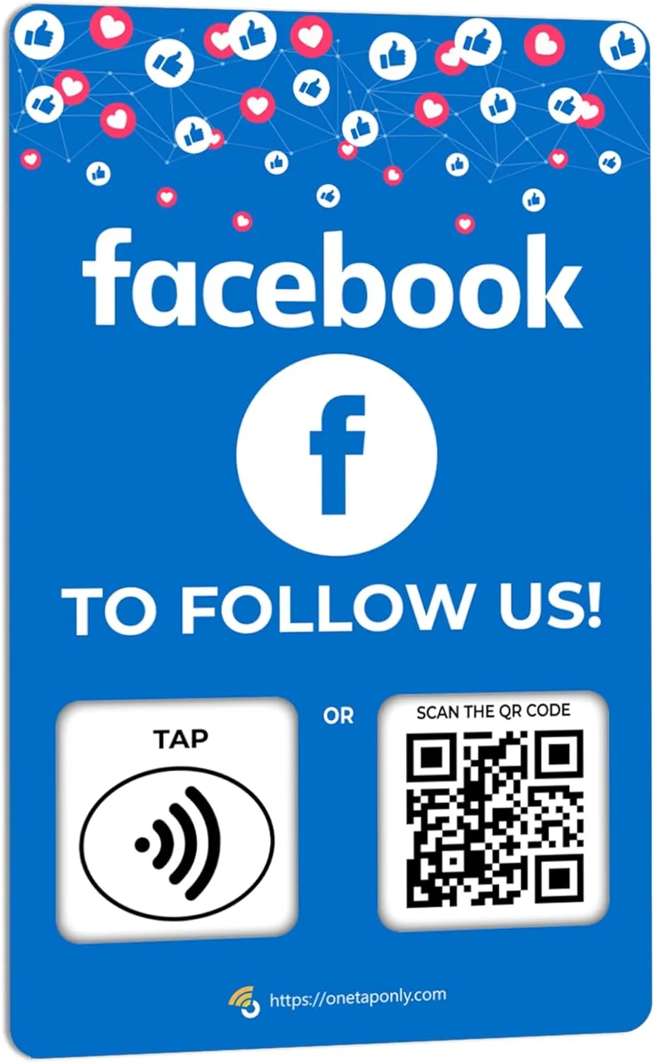 1 Unit Social Facebook | Review QR Code | Contactless review card | NFC Tap Card | Unlimited Use (1-Facebook Card)