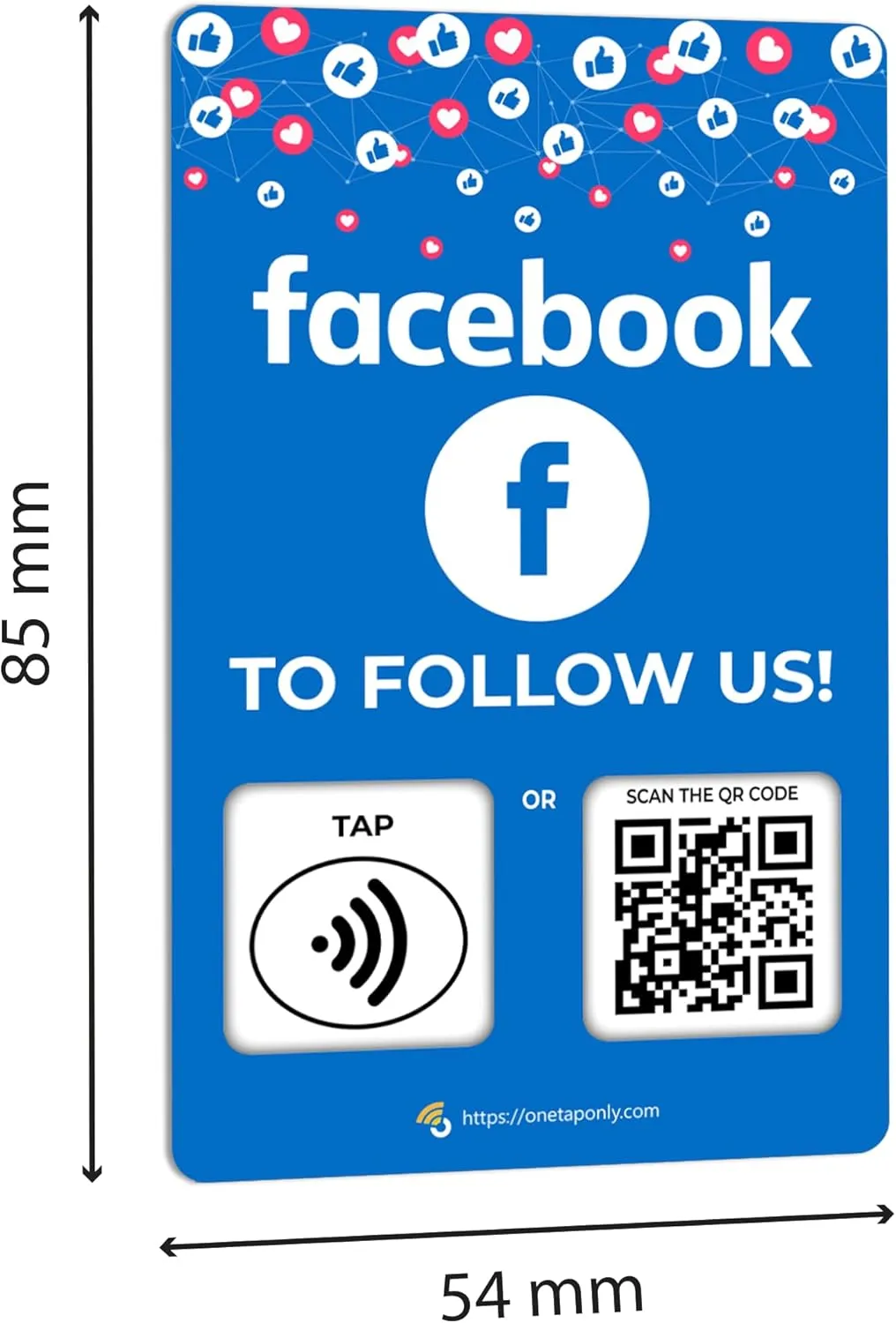 1 Unit Social Facebook | Review QR Code | Contactless review card | NFC Tap Card | Unlimited Use (1-Facebook Card)