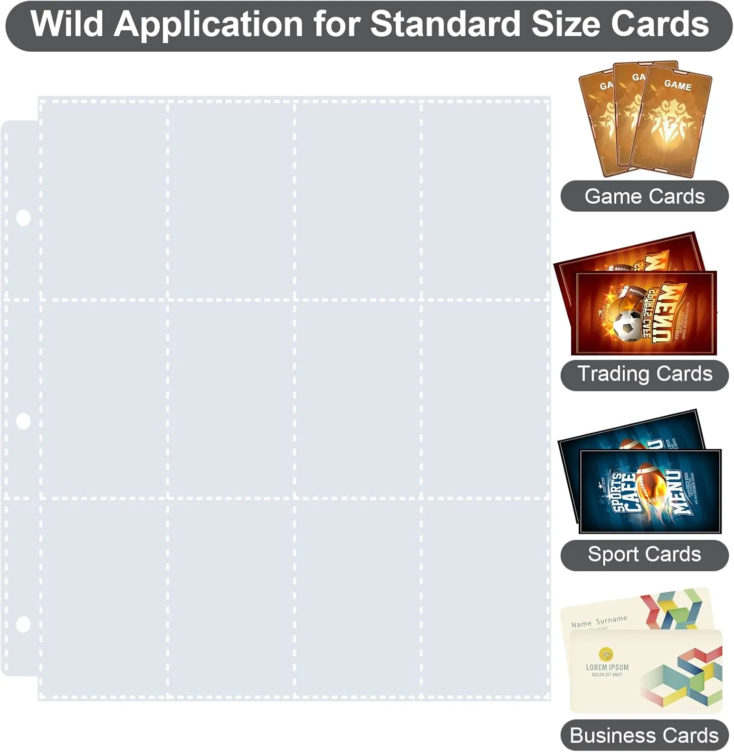 1200 Pockets Trading Card Binder, PU Cover Zipper Card Collection Album, Sturdy Card Folder Holder for MTG, TCG, Game Cards, Sports Cards