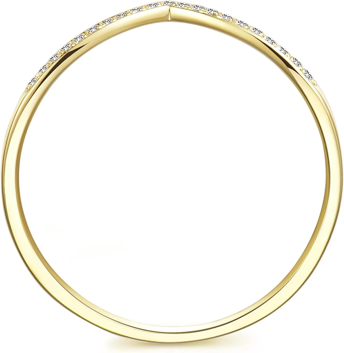14K Solid Gold Moissanite Wedding Bands, 2mm Stacking Rings, 14K Gold Eternity Bands for Women