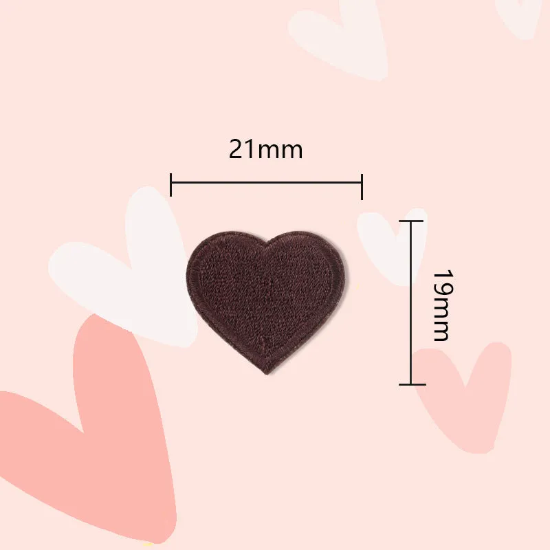 15 Colors Love Heart Self-Adhesive Embroidered Patches 30 Pack(Small   Large)