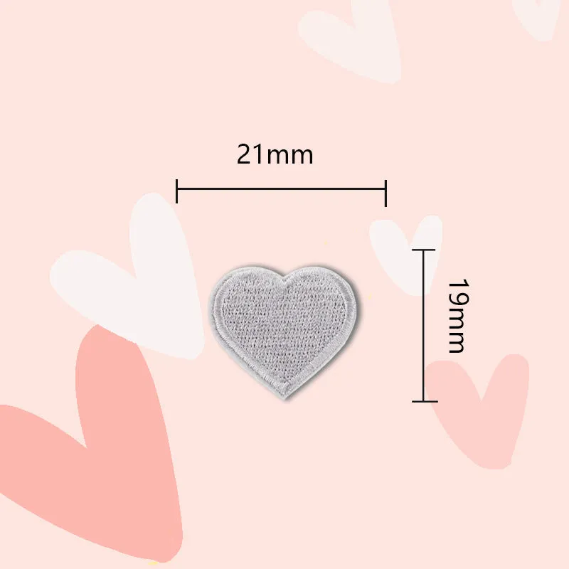 15 Colors Love Heart Self-Adhesive Embroidered Patches 30 Pack(Small   Large)