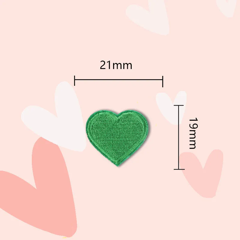 15 Colors Love Heart Self-Adhesive Embroidered Patches 30 Pack(Small   Large)