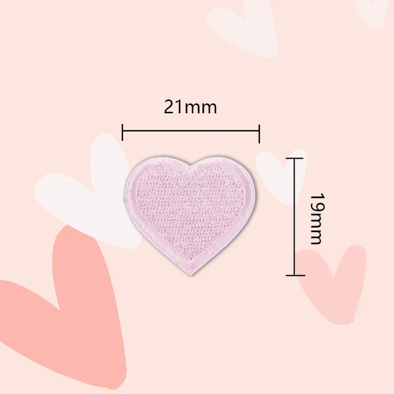 15 Colors Love Heart Self-Adhesive Embroidered Patches 30 Pack(Small   Large)