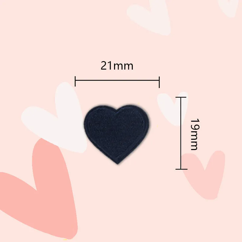 15 Colors Love Heart Self-Adhesive Embroidered Patches 30 Pack(Small   Large)