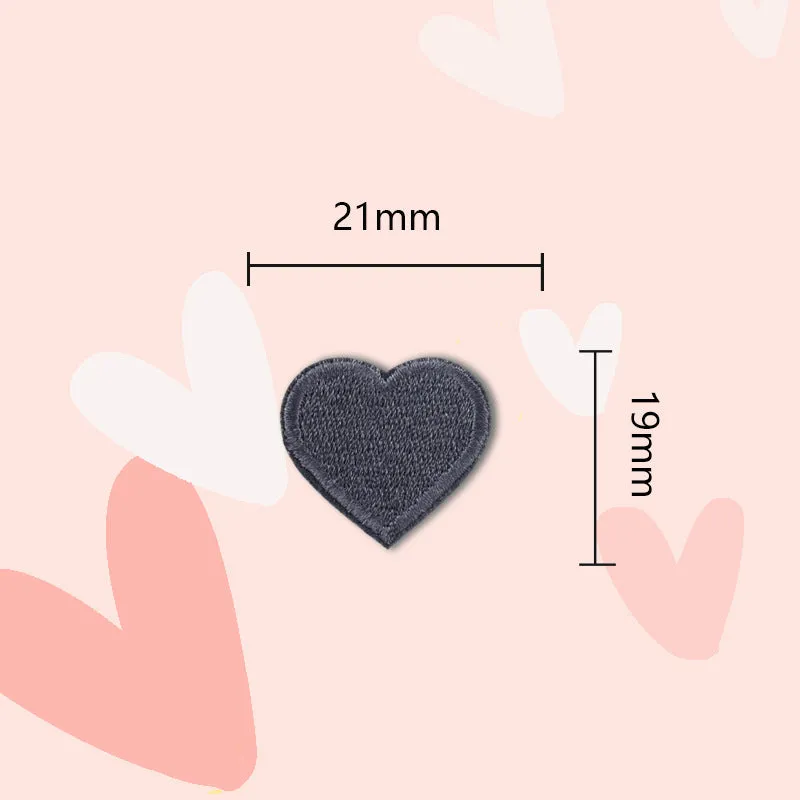 15 Colors Love Heart Self-Adhesive Embroidered Patches 30 Pack(Small   Large)