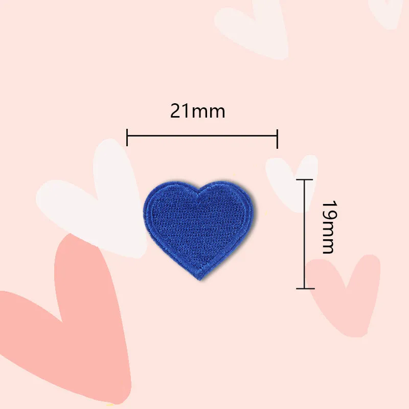 15 Colors Love Heart Self-Adhesive Embroidered Patches 30 Pack(Small   Large)