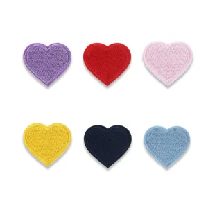 15 Colors Love Heart Self-Adhesive Embroidered Patches 30 Pack(Small   Large)