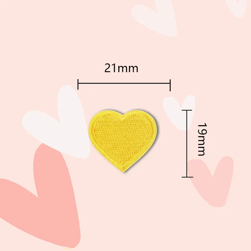 15 Colors Love Heart Self-Adhesive Embroidered Patches 30 Pack(Small   Large)