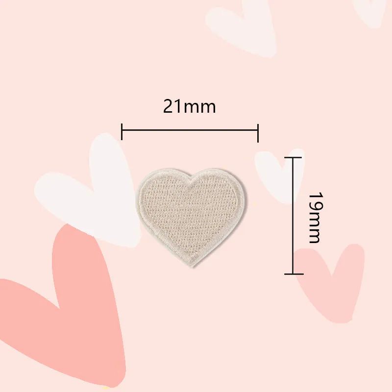 15 Colors Love Heart Self-Adhesive Embroidered Patches 30 Pack(Small   Large)