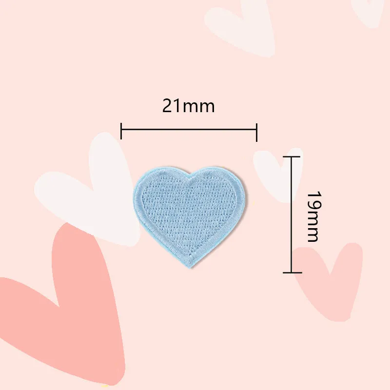 15 Colors Love Heart Self-Adhesive Embroidered Patches 30 Pack(Small   Large)
