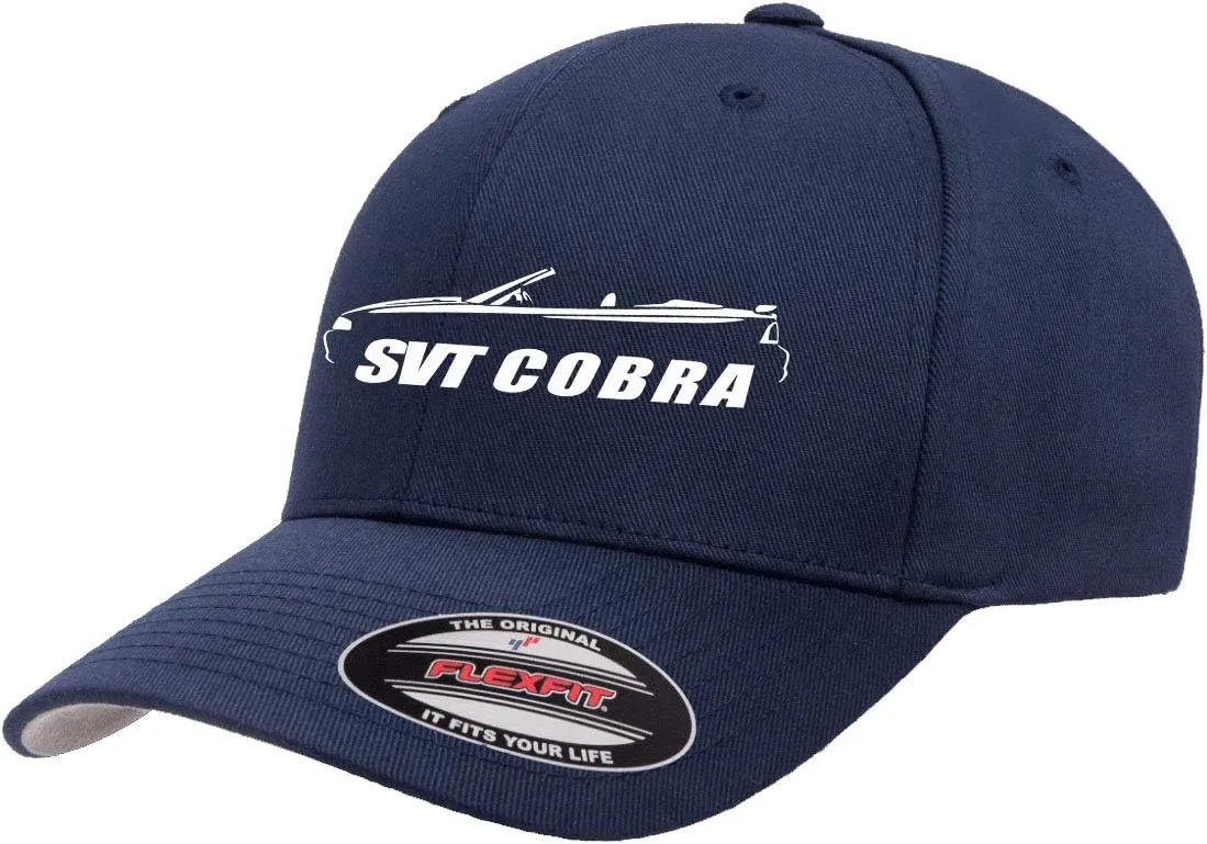 1994-98 Ford SVT Cobra Mustang Convertible Classic Outline Design Flexfit 6277 Athletic Baseball Fitted Hat Cap