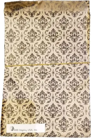 200 pcs Damask Paper Gift Bags Shopping Sales Tote Bags Brown with Black Damask Print Design (5" x 7")