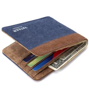 2019 New Purse Wallets for Men with Checkbook Holder Small Canvas Purses New Design Dollar Slim Purse Money Clip Wallet Men