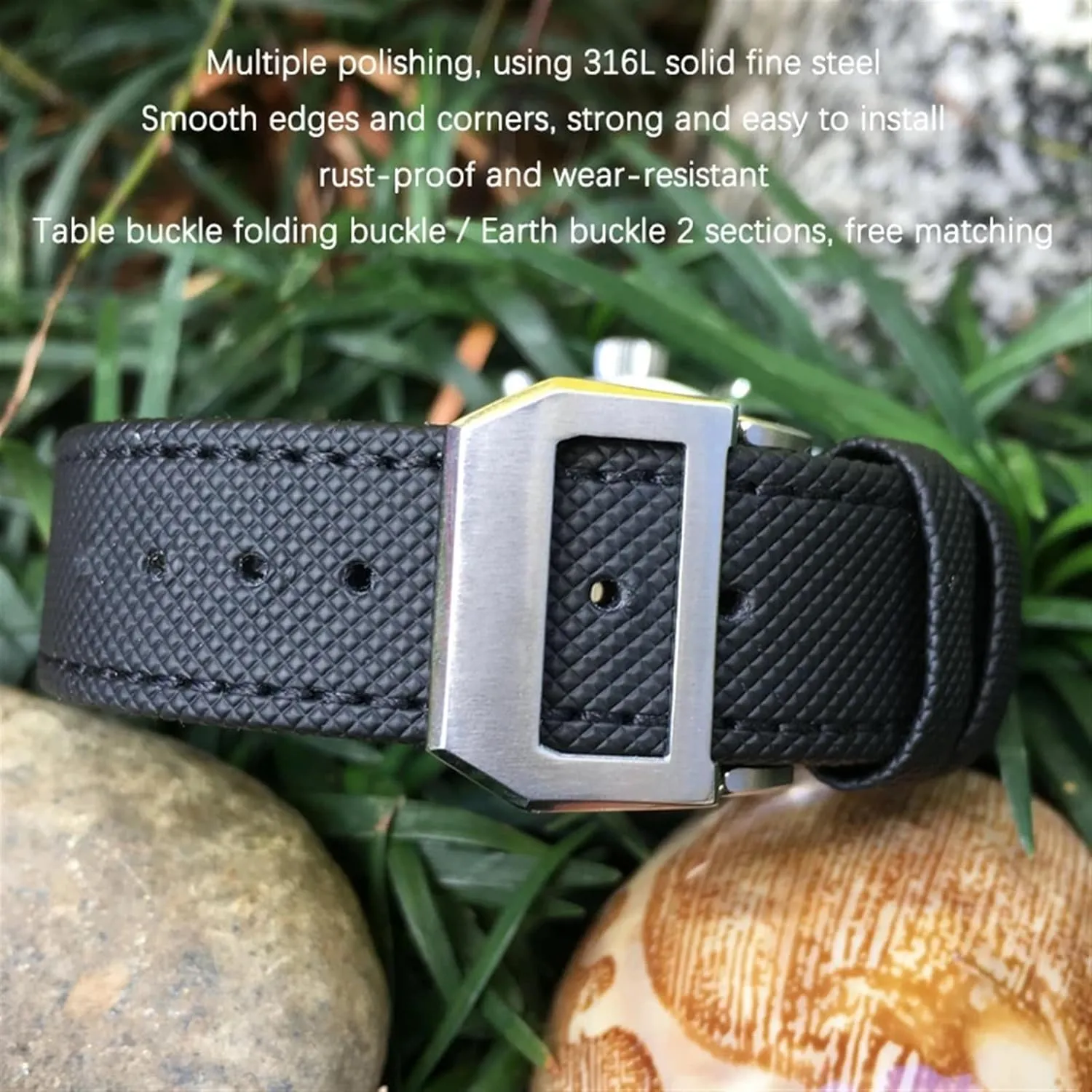 20mm 21mm 22mm High Density Nylon Calfskin Watchbands Fit for IWC Big PILOT IW5009 IW3880 Leather Watch Strap Black Wristband