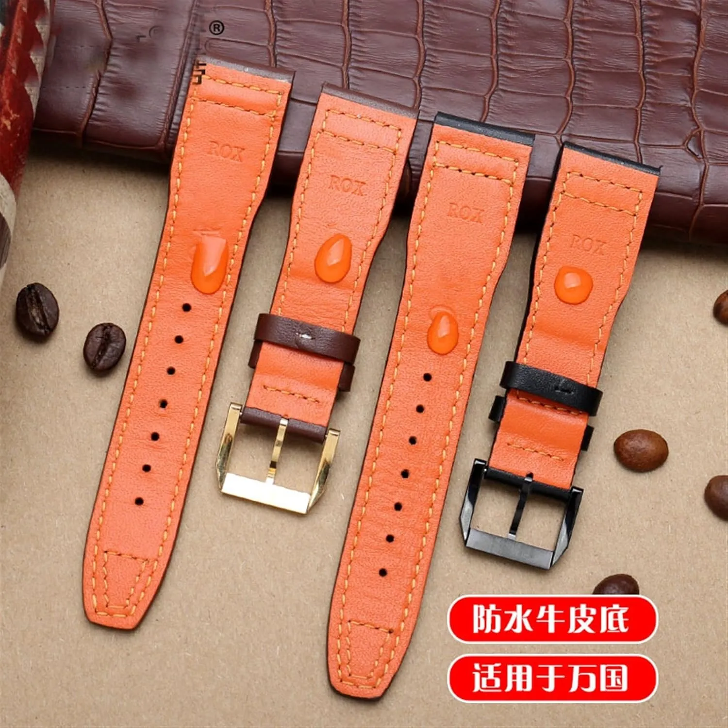 20mm 21mm Brown Black Men Watchband For IWC Pilot Mark XVIII IW327004 IW377714 Watch Strap Calf Genuine Leather Bracelet