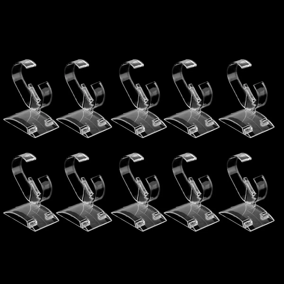 20pcs Transparent Plastic C-shaped Bracelet Display Rack Jewelry Organizer for Bangles Watches and More for Retail Home Use