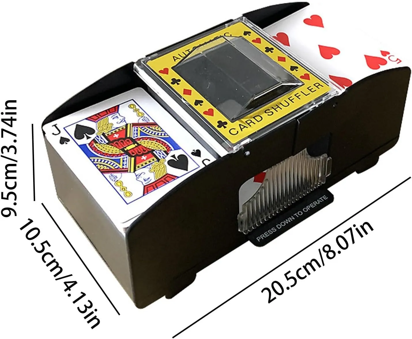 2/4/6 Deck Automatic Card Shuffler Battery Operated Poker Shuffler Machine for Skip-Bo, UNO, Texas Hold'em, Blackjack, Euchre, Phase 10; Casino Card Shufflers Pro (Size : 2 Deck)