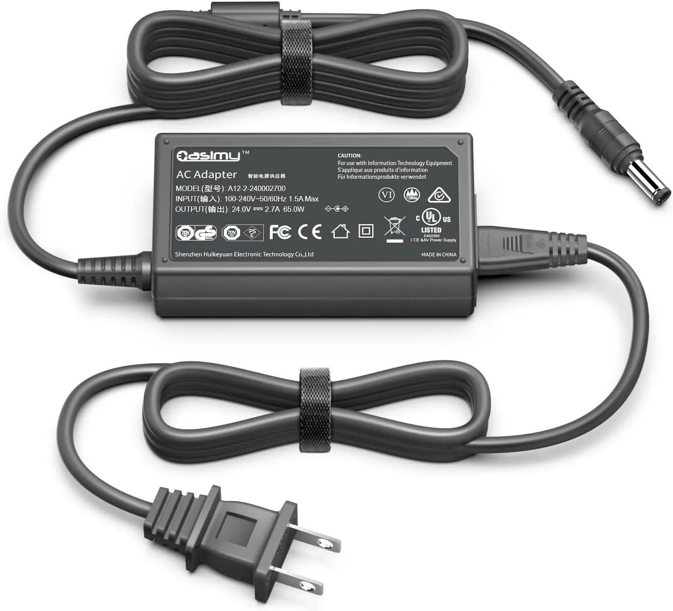 24V Photo Printer Power Cord Adapter Compatible with Badgy 100 200 Dualys 2 3 Datacard SD260 SD360 SP35 SP55 CP60 CD800 SP25  SD160 FP65i Evolis Primacy Zenius Tattoo Elypso Magicard Printer