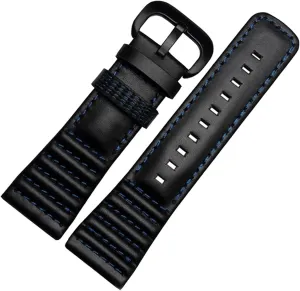 28mm Genuine Leather With Stitches Wrist Watchband Loops For Sevenfriday P3B/01 S2/01 Men Watch Strap