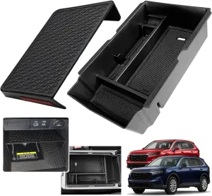 2PCS 2024 2025 Honda CR-V CRV Hybrid Accessories Center Console Organizer Tray for 2025 2024 2023 Honda CR-V (Hybrid) Console Organizer 2024 CRV Console Armrest Tray 2025 CR-V Storage Box
