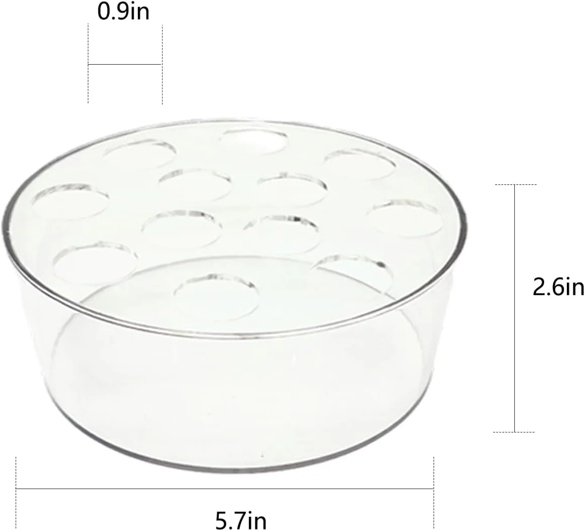 2PCS Acrylic Flower Vase for Centerpieces, 5.51" 12 Holes Clear Round Acrylic Flower Vase, for Wedding Birthday Party Table Decor Indoor/Outdoor Events