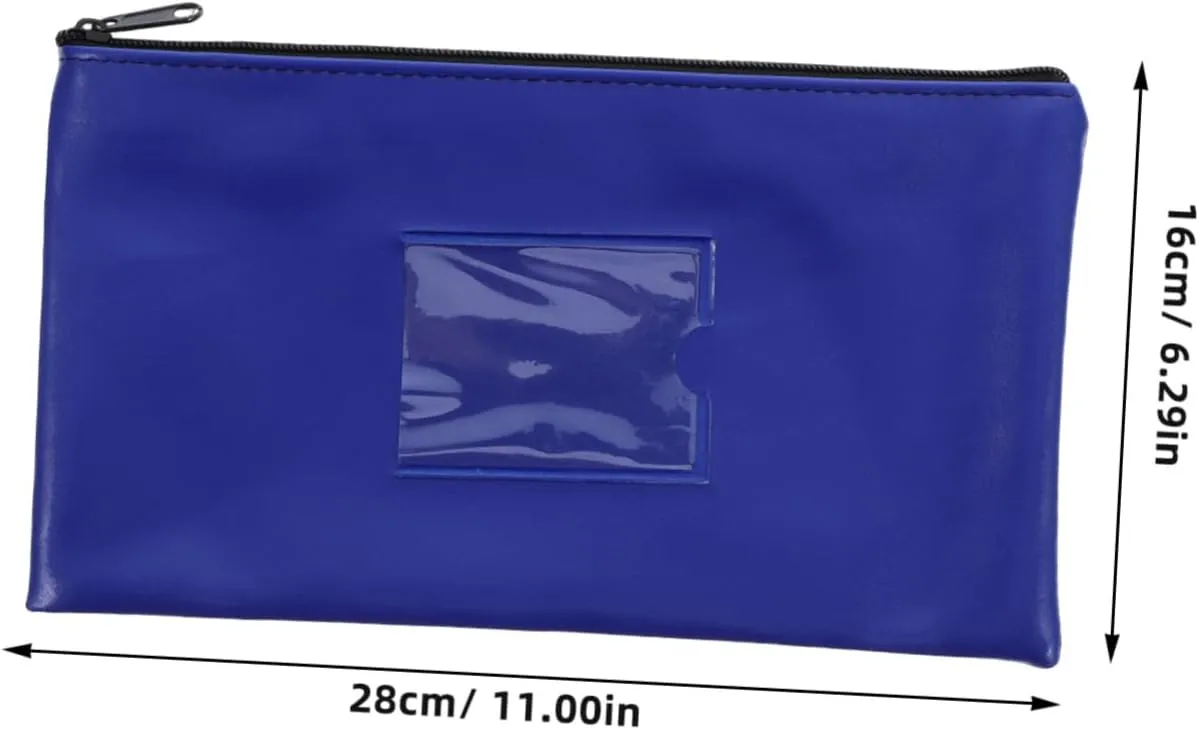 2pcs Card Slot Window Leather Receipt Storage Bag Deposit Cash Wallet for