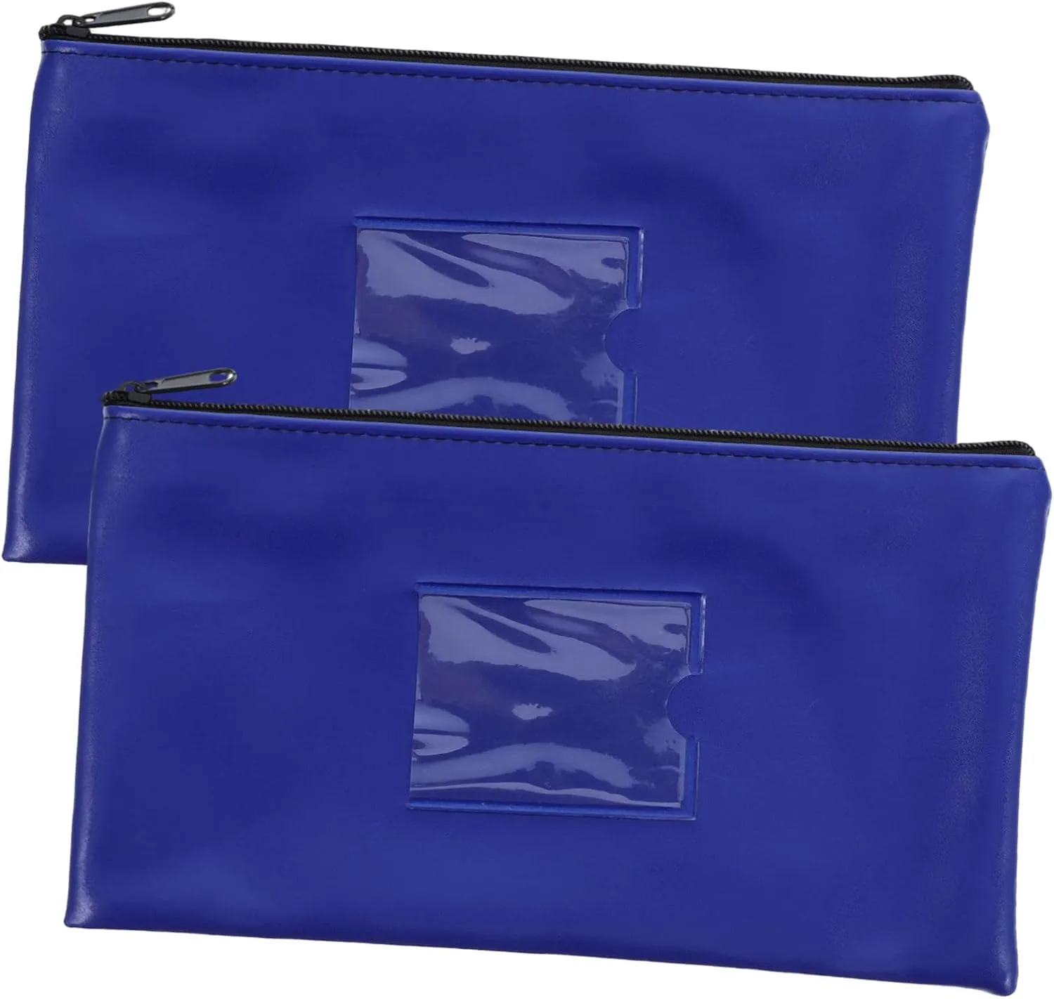 2pcs Card Slot Window Leather Receipt Storage Bag Deposit Cash Wallet for