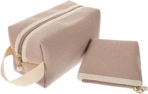 2pcs Cosmetics Storage Bag Cosmetic Bag Makeup Bags Make up Bag Duffle Bag for Travel Toiletry Bag Large Makeup Pouch Portable Makeup Bag Travel Bag Corduroy Miss Zipper Organizer