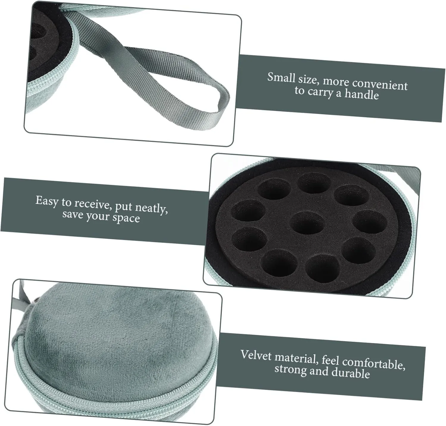 3pcs Essential Oil Storage Pack Perfume Bottles Case Portable Bottles Bag Essential Oil Case Smooth Zipper Easy to Open