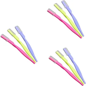 3sets Portable Eyebrow Razor Trimmer Shaper Makeup Tool Perfect for Travel Professional Results 3pcs*3