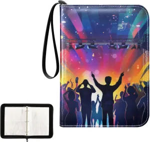 4 Pockets Trading Card Album Holder Book Folder Sports Card Binder Discodance 400 Double Side Pockets for 3 Ring Binder Zipper