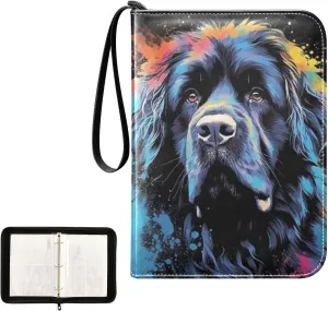 4 Pockets Trading Card Album Holder Book Folder Sports Card Binder Dog Watercolor 2 400 Double Side Pockets for 3 Ring Binder Zipper