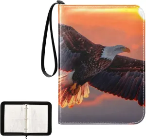 4 Pockets Trading Card Album Holder Book Folder Sports Card Binder Falcon Sunset 400 Double Side Pockets for 3 Ring Binder Zipper