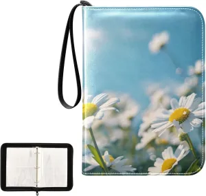 4 Pockets Trading Card Album Holder Book Folder Sports Card Binder Spring Meadow 400 Double Side Pockets for 3 Ring Binder Zipper