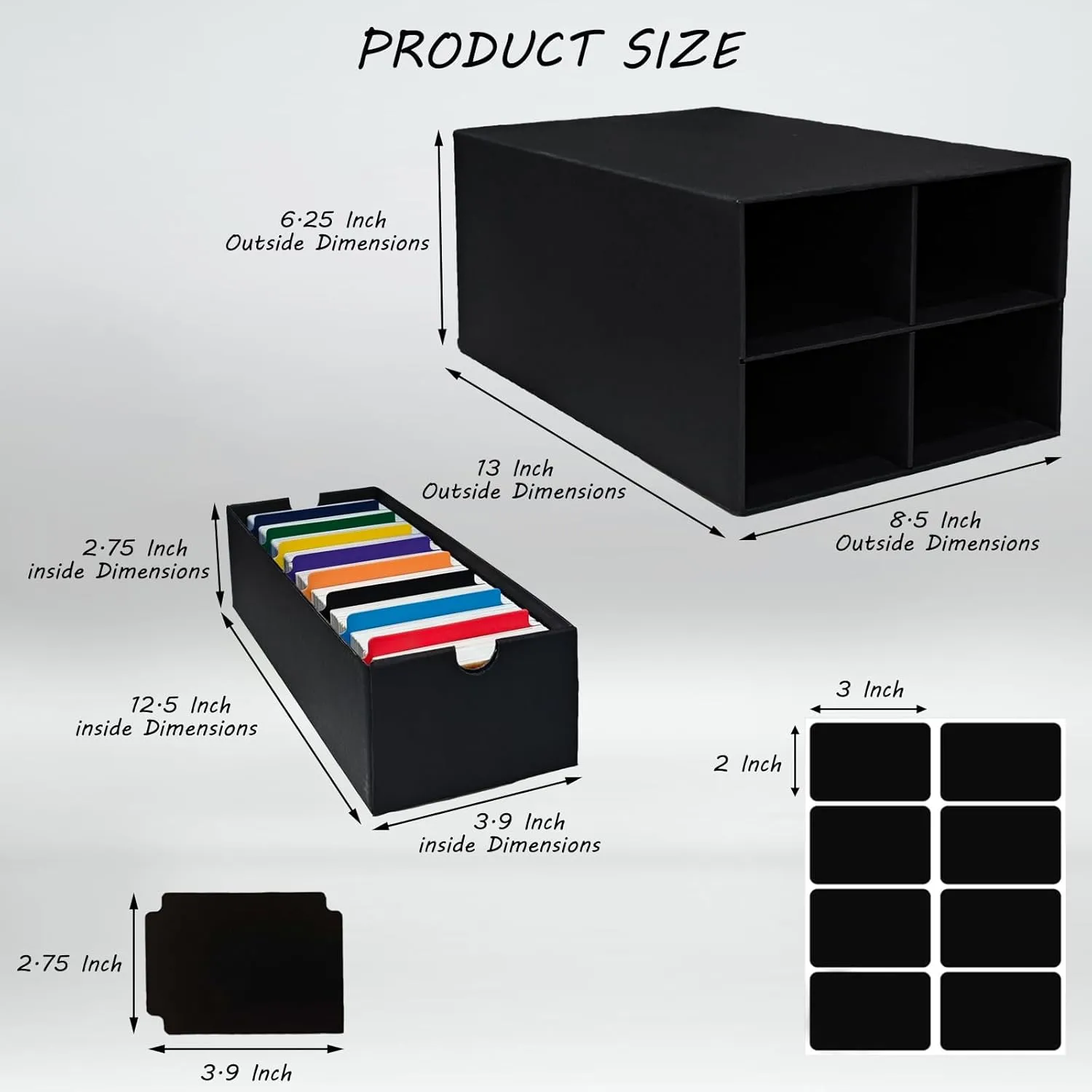 6 Sets Trading Card Storage Boxes, Includes 24-750 CT Boxes & 96 Dividers, 18000  Trading Cards Organizer for Collectible Card Games, Sports Cards, TCG, with Labels & Pen