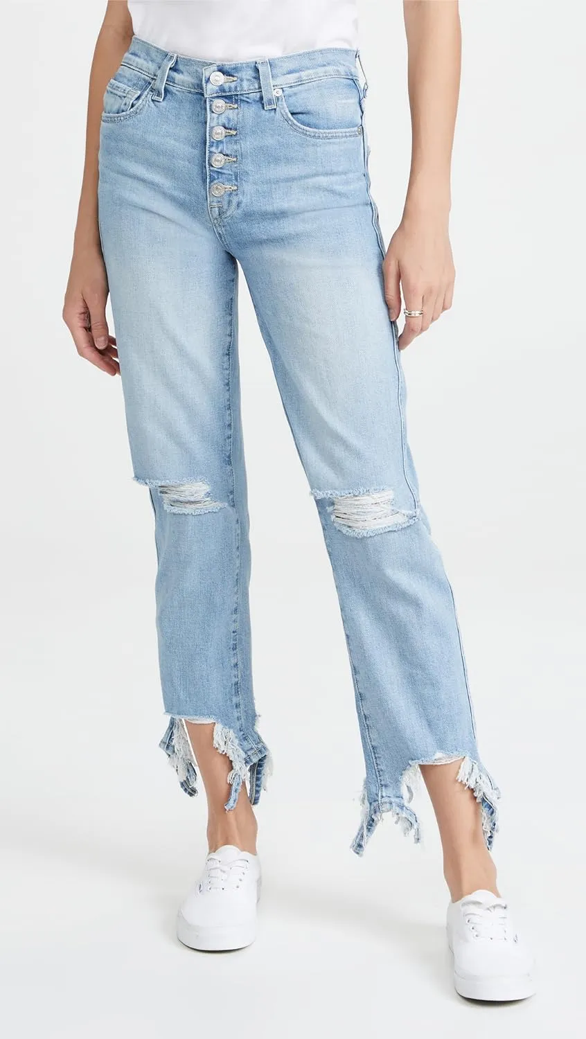 7 For All Mankind Women's High Waist Cropped Straight Jeans