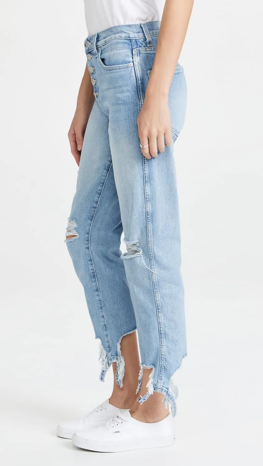7 For All Mankind Women's High Waist Cropped Straight Jeans