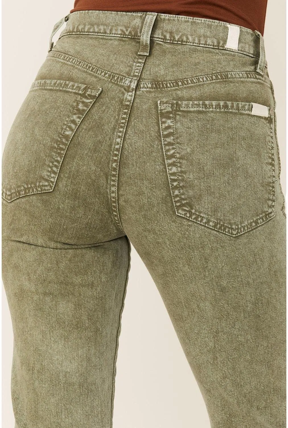 7 For All Mankind Women's High Waist Cropped Straight Jeans