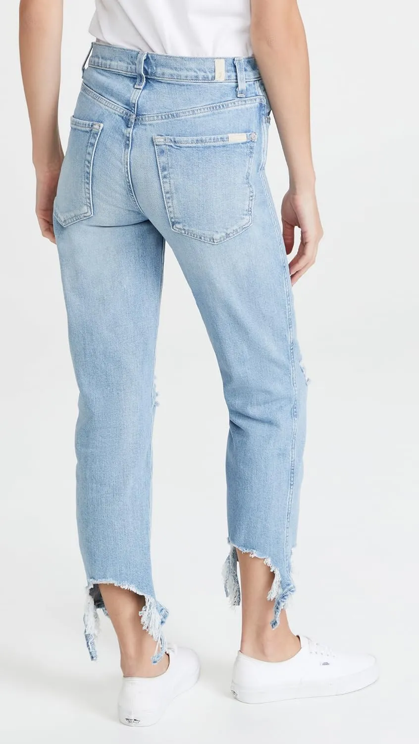 7 For All Mankind Women's High Waist Cropped Straight Jeans