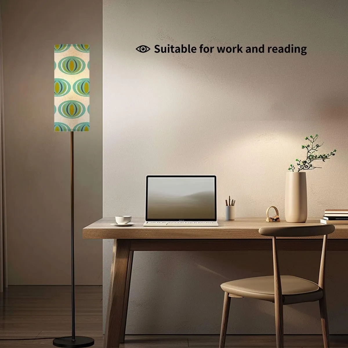 70s Retro repeat Seamless Pattern 60s 70s Retro style Aesthetic Modern Floor Lamp Minimalist Standing Lamps for Living Room LED Corner Lamp Remote Control Metal Pole Lamp for Bedroom, Reading
