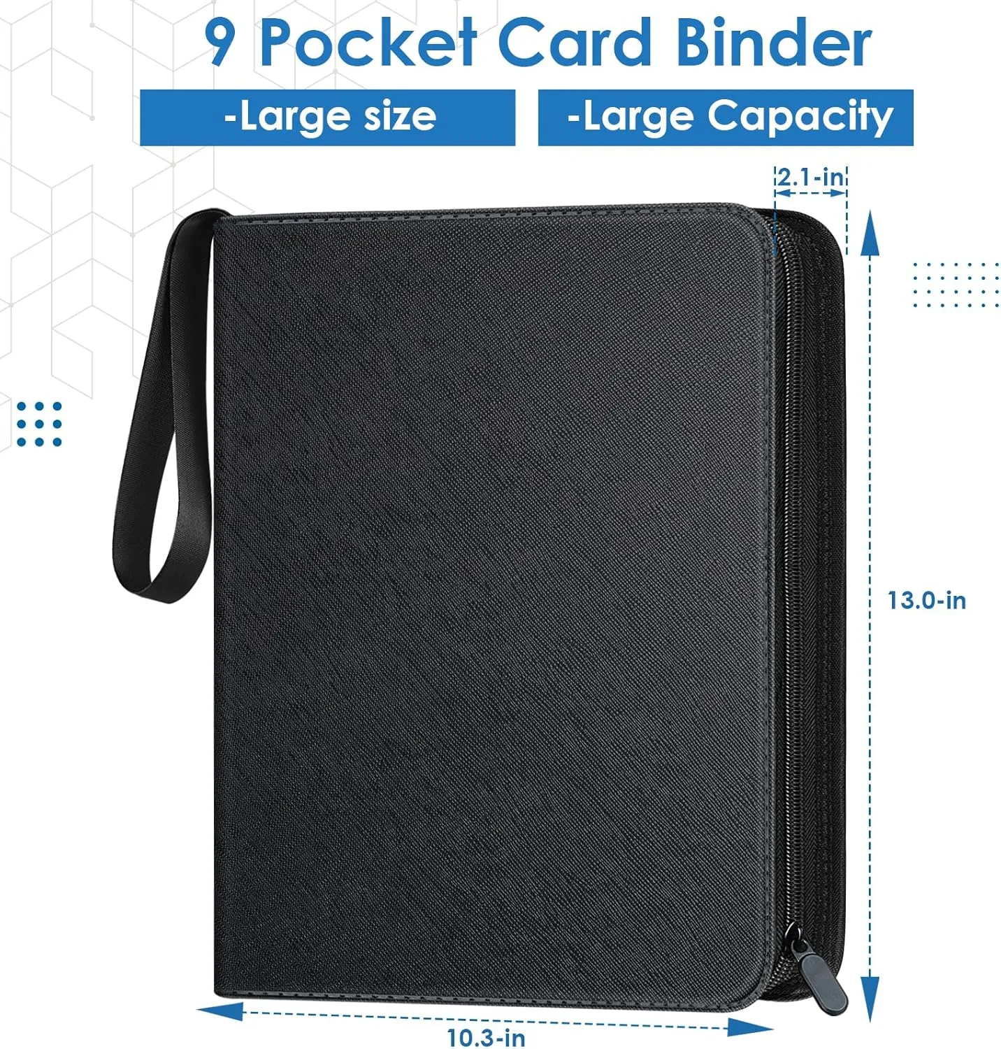 900 Pockets Card Binder, Trading Card 9 Pocket Durable Card Holder Album, Baseball Card Protectors for MTC,TCG, Game Cards, Sports Cards (Black)
