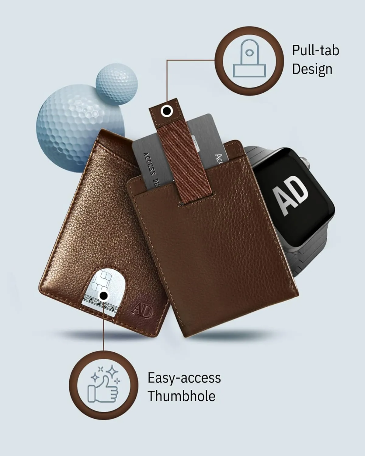 Access Denied Bifold Wallets For Men Slim Wallet - Leather RFID Minimalist Front Pocket Mens Wallet Credit Card Holder