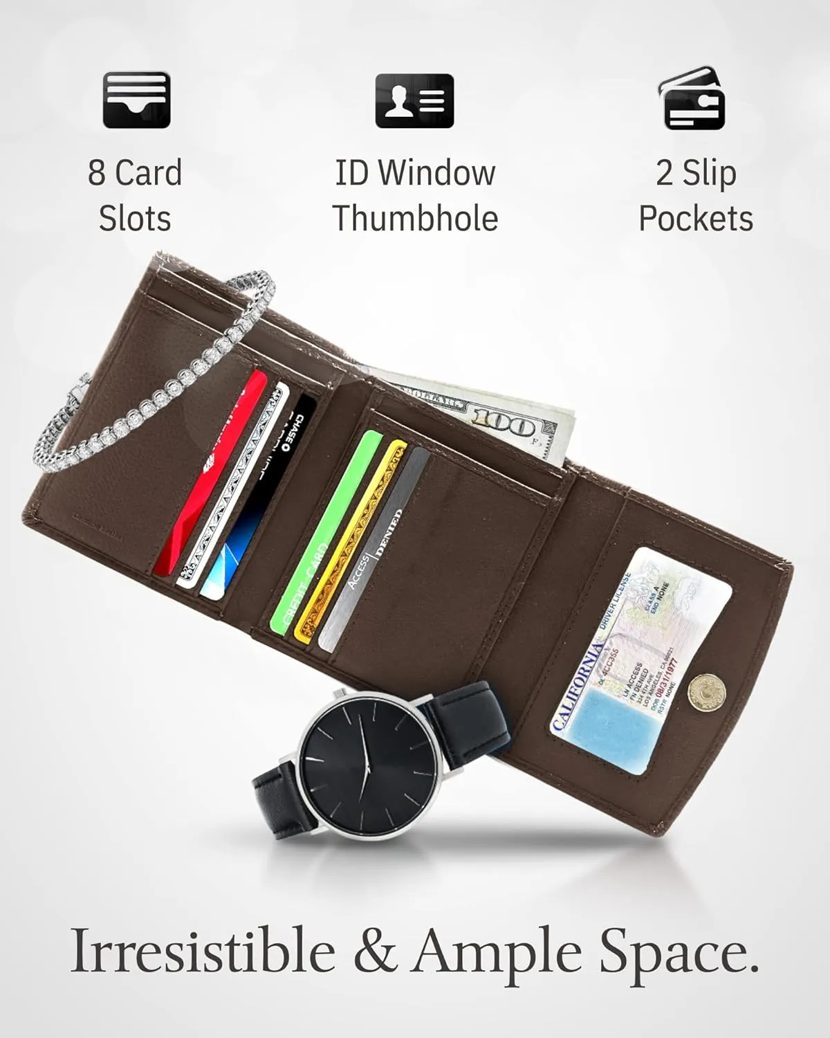 Access Denied REAL LEATHER Small Wallets For Women - Compact Ladies Credit Card Holder With Coin Purse RFID Holiday Gifts For Her