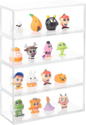 Acrylic Display Case 4 Layer Mini Action Storage Box Cabinet Organizer for Mini Toys(Mini Toys are Not Included)