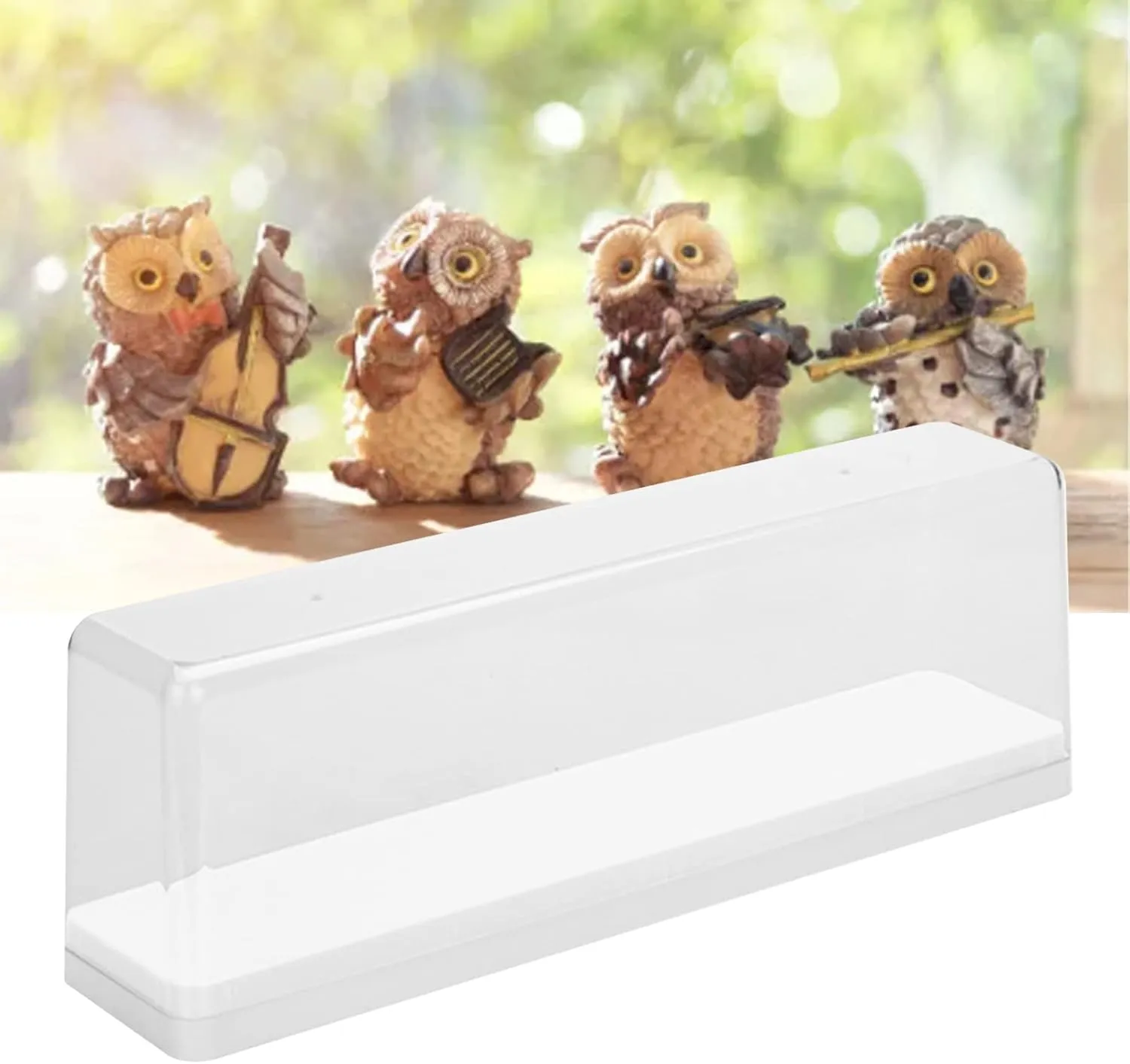 Acrylic Display Case, Dust Proof Figure Collection Box with Transparent Cover Large Capacity Organizer Showcase for Doll Toy (White)