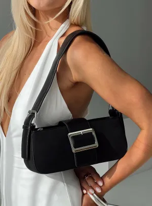 Addie Buckle Detail Shoulder Bag Black